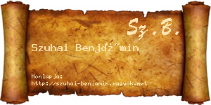 Szuhai Benjámin névjegykártya